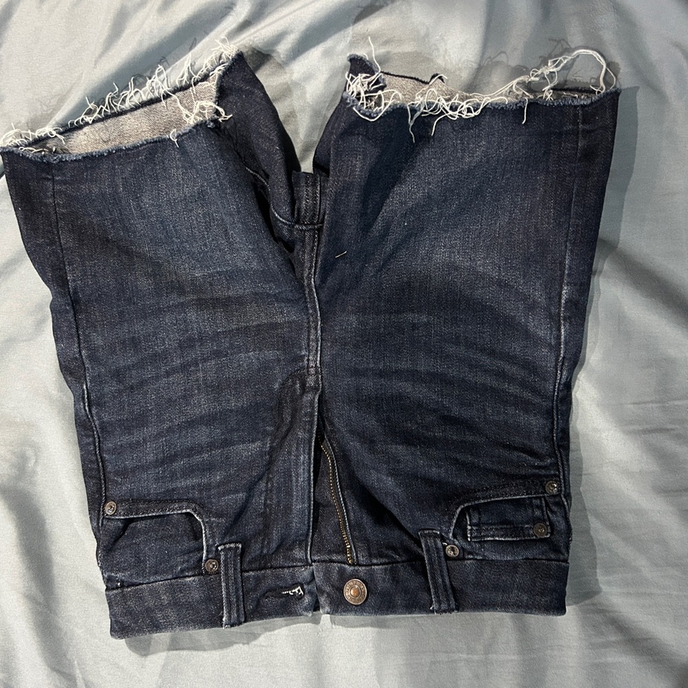 Dark Blue Distressed Women's Jean Shorts